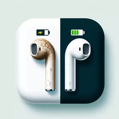 Contrast of new and old wireless earbuds showcasing longevity and care tips for optimal performance.